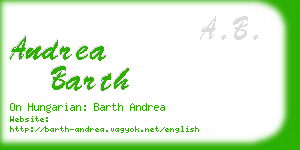 andrea barth business card